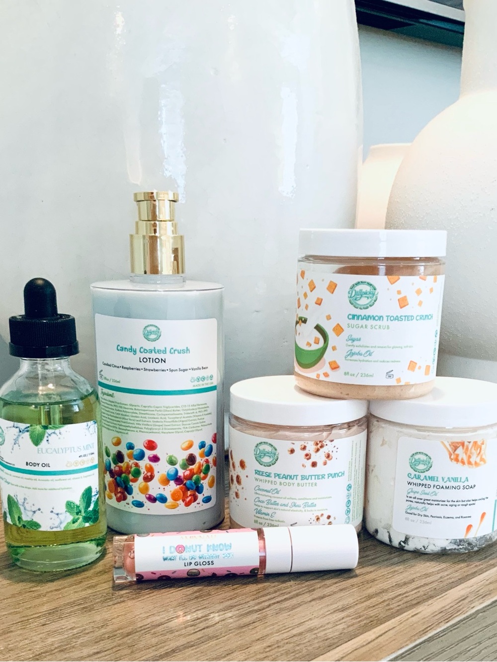 Aminnah Bundle Lotion Scrub Lip Gloss Oil Butter